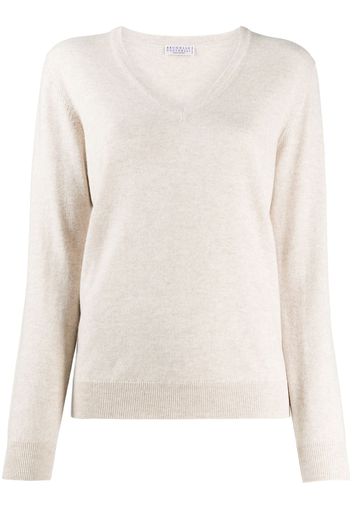 Brunello Cucinelli Schmaler Pullover - Nude