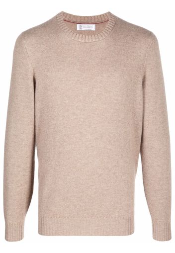 Brunello Cucinelli Kaschmirpullover mit Rundhalsausschnitt - Nude