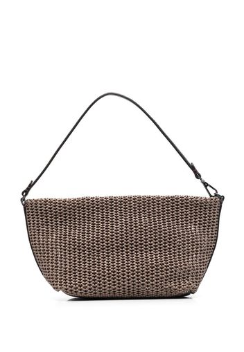 Brunello Cucinelli raffia-effect shoulder bag - Nude