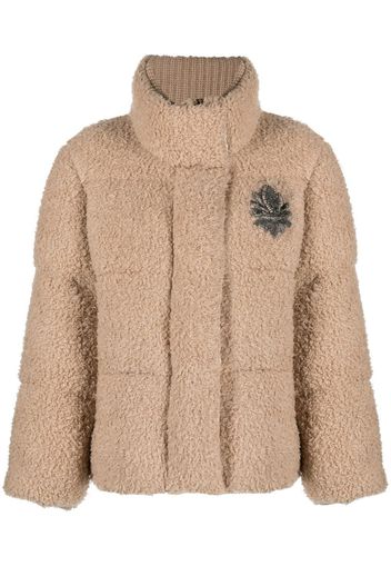 Brunello Cucinelli Gestrickte Daunenjacke - Braun