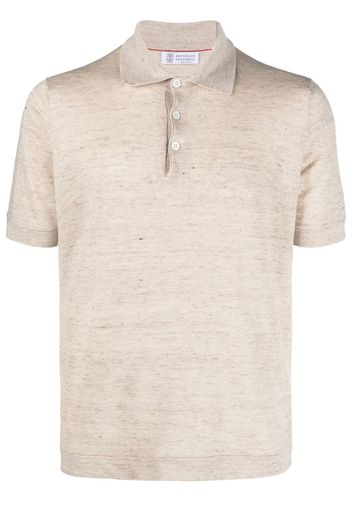 Brunello Cucinelli short-sleeved knitted polo shirt - Nude