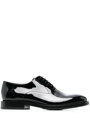 Brunello Cucinelli patent-leather laced oxford shoes - Schwarz