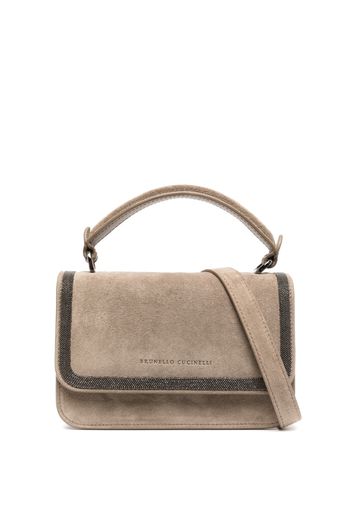 Brunello Cucinelli monili-trimmed crossbody bag - Braun