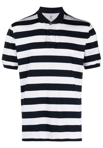 Brunello Cucinelli striped cotton polo shirt - Blau