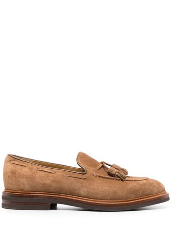 Brunello Cucinelli Loafer aus Wildleder mit Quasten - Braun