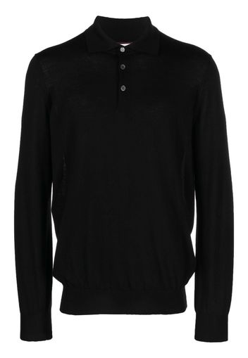 Brunello Cucinelli long-sleeve virgin wool polo shirt - Schwarz