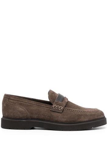 Brunello Cucinelli suede penny loafers - Grau