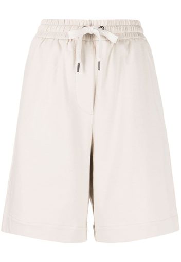 Brunello Cucinelli high-waisted stretch-cotton shorts - Nude