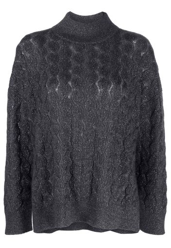 Brunello Cucinelli cable-knit lurex jumper - Grau