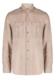 Brunello Cucinelli two-pocket long-sleeved shirt - BROWN