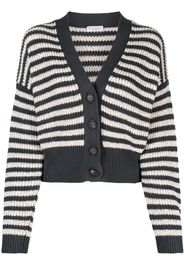 Brunello Cucinelli striped V-neck cardigan - Grau