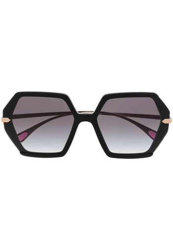 Bvlgari Sonnenbrille mit sechseckigem Design - Schwarz