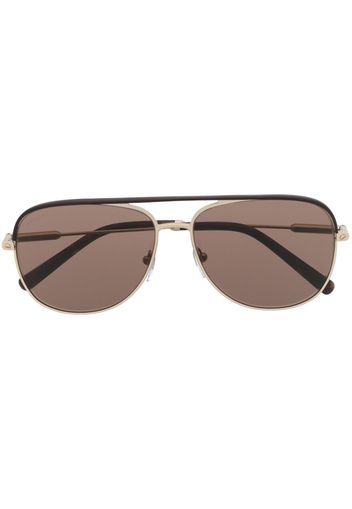 Bvlgari round-frame straight-arm sunglasses - Braun