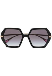 Bvlgari Sonnenbrille mit sechseckigem Design - Schwarz