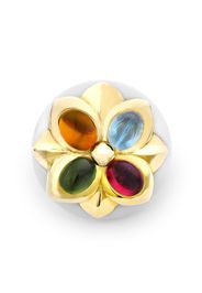 Bvlgari Bvlgari Cabochon Gemstone Quatrefoil Dress Ring - Gold