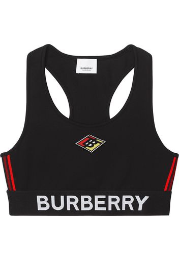 Burberry Jersey-BH mit Logo - Schwarz