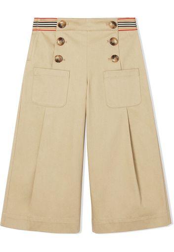 Burberry Kids Weite TEEN Hose mit hohem Bund - Braun