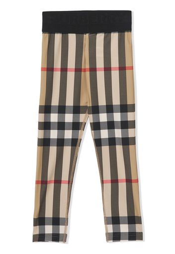 Burberry Kids Leggings mit Vintage Check - Braun