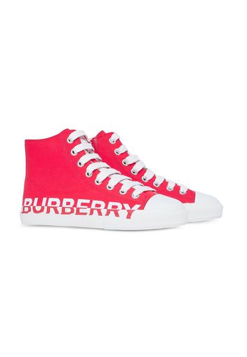 Burberry Kids High-Top-Sneakers mit Logo-Print - Rot