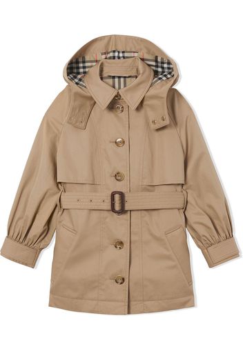 Burberry Kids Trenchcoat mit Kapuze - Nude