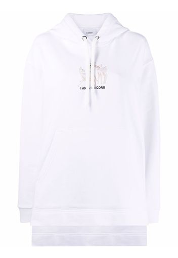 Burberry Bestickter Hoodie - Weiß