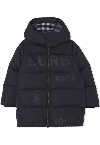 Burberry Kids Gefütterter Mantel mit Horseferry-Print - Schwarz