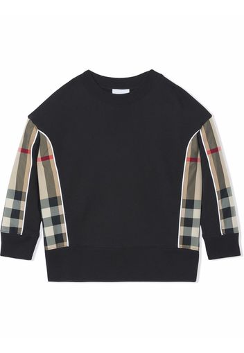 Burberry Kids check-panel sweatshirt - Schwarz