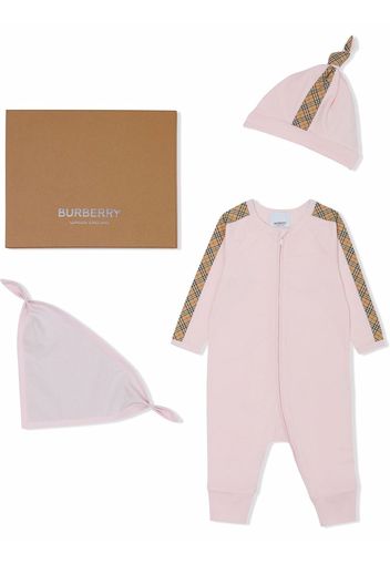 Burberry Kids Vintage check trim three-piece gift set - Rosa