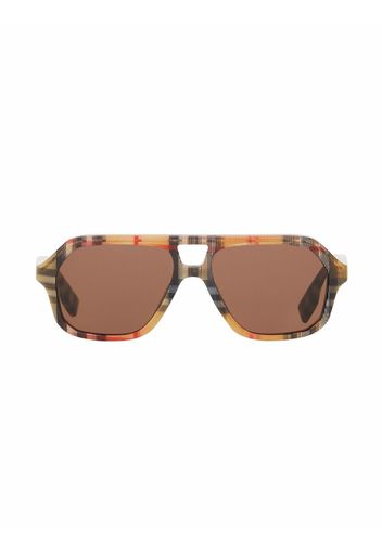 Burberry Kids Vintage-Check navigator-frame sunglasses - Braun