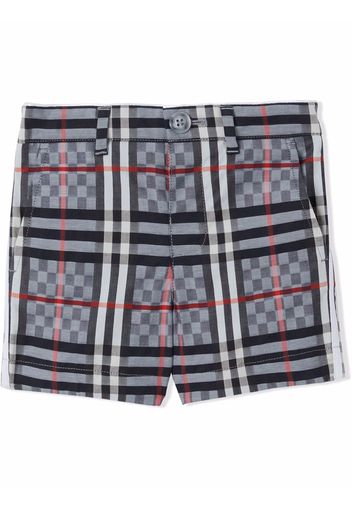 Burberry Kids checkerboard tailored shorts - Blau