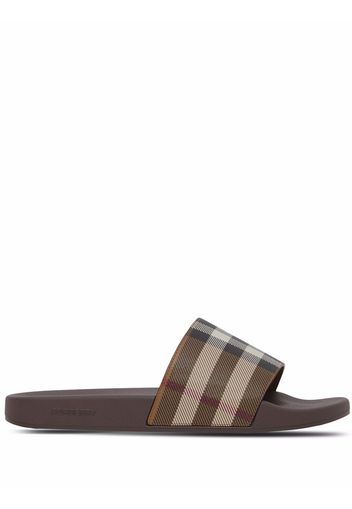 Burberry check-print slides - Braun