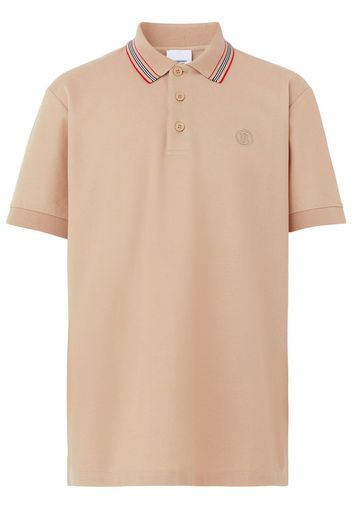 Burberry Icon-stripe collar polo shirt - Nude