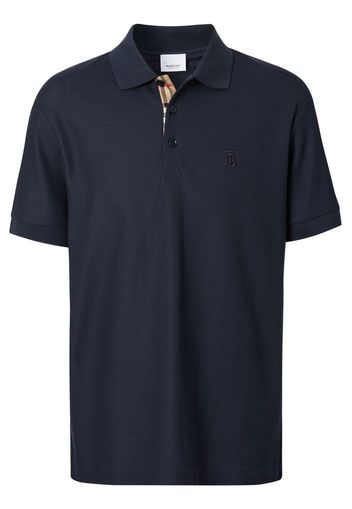 Burberry logo-embroidered polo shirt - Blau