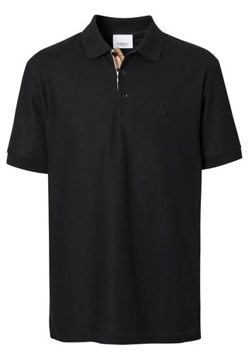 Burberry monogram cotton piqué polo shirt - Schwarz