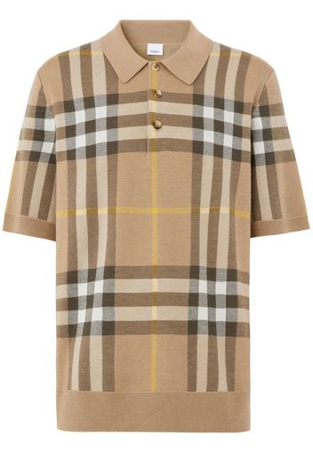 Burberry Poloshirt mit Karomuster - Nude