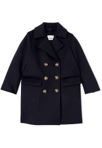 Burberry Kids scarf-detailed double-breasted coat - Blau