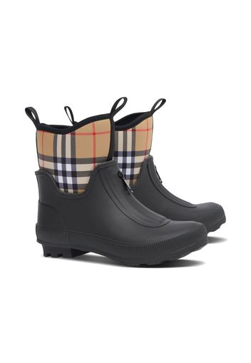 Burberry Kids Regenstiefel mit House-Check - Schwarz