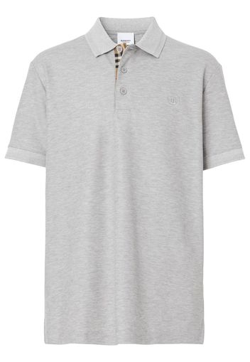 Burberry Poloshirt mit Logo-Stickerei - Grau