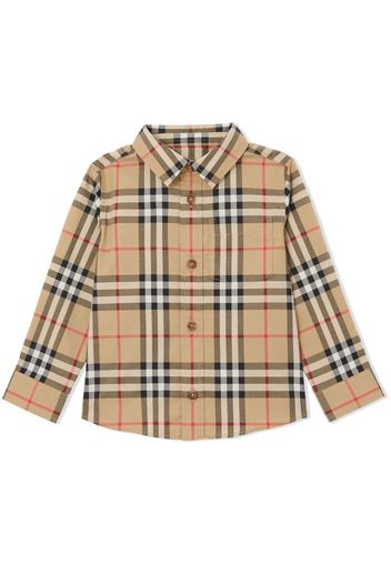 Burberry Kids Vintage Check long-sleeve shirt - Nude