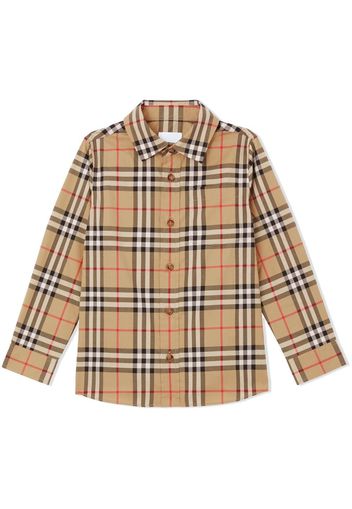 Burberry Kids Vintage Check long-sleeve shirt - Nude