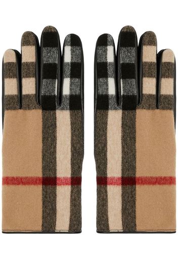 Burberry Exaggerated Check wool gloves - Braun