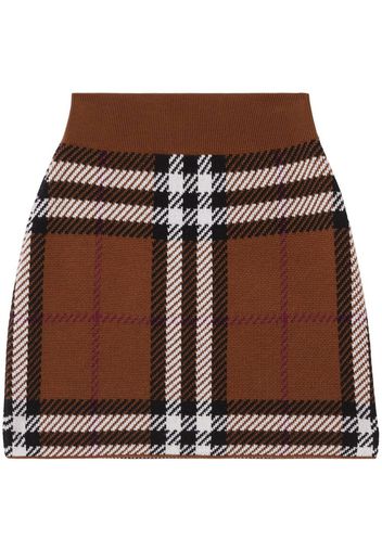 Burberry Exaggerated Check jacquard mini skirt - Braun