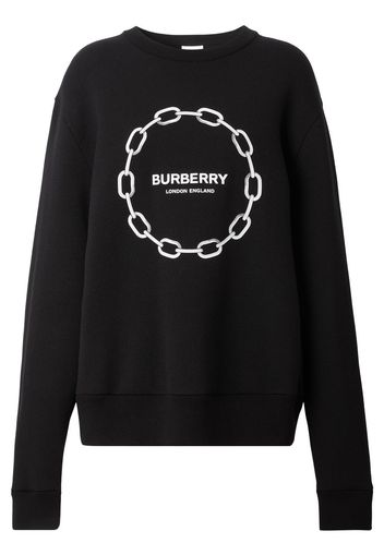 Burberry chain-print wool-cotton sweatshirt - Schwarz