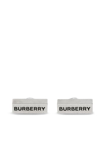 Burberry engraved palladium-plated cufflinks - Silber