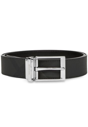 Burberry reversible check leather belt - Grau