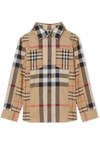 Burberry Kids Hemd mit Nova-Check - Nude