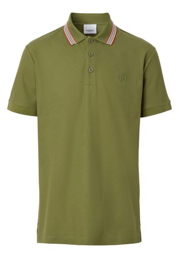 Burberry Icon Stripe-collar piqué polo shirt - Grün