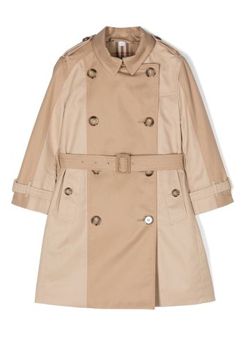 Burberry Kids panelled cotton trench coat - Nude