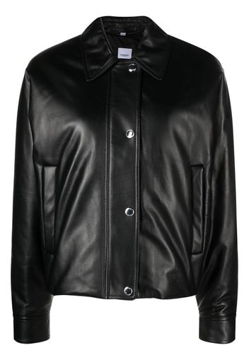 Burberry two-pocket leather jacket - Schwarz