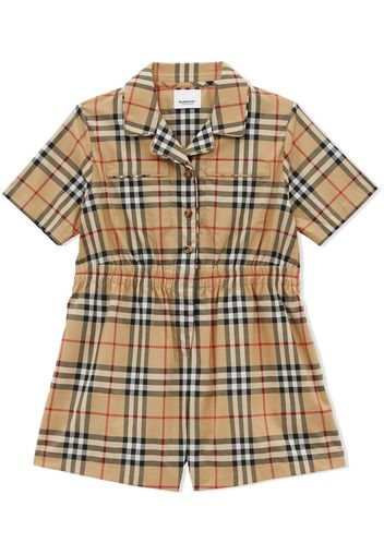 Burberry Kids Playsuit mit Vintage-Check - Braun